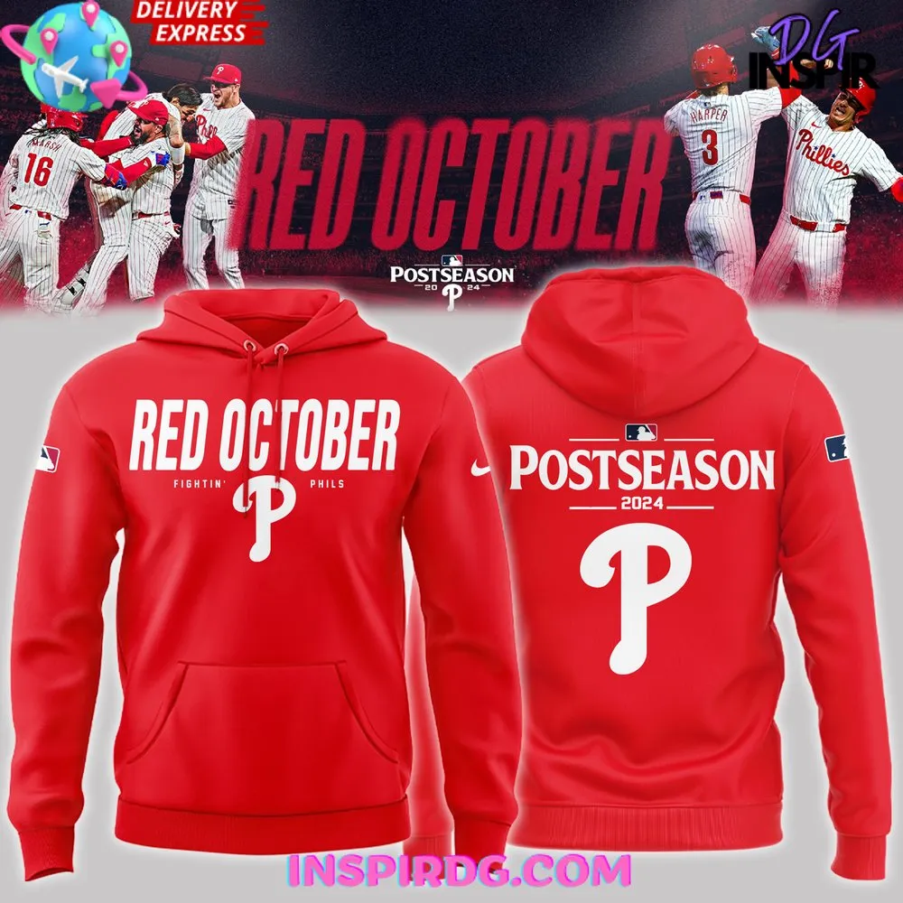 -Philadelphia Phillies Red October 2024 Red Hoodie