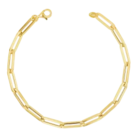 14K Large Paper Clip Chain Bracelet