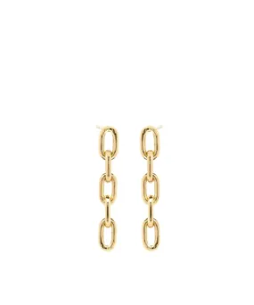 14K SHORT LARGE SQUARE OVAL LINK DROP EARRINGS