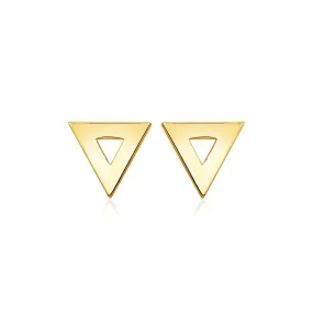 14k Yellow Gold Polished Open Triangle Post Earrings-rx84996