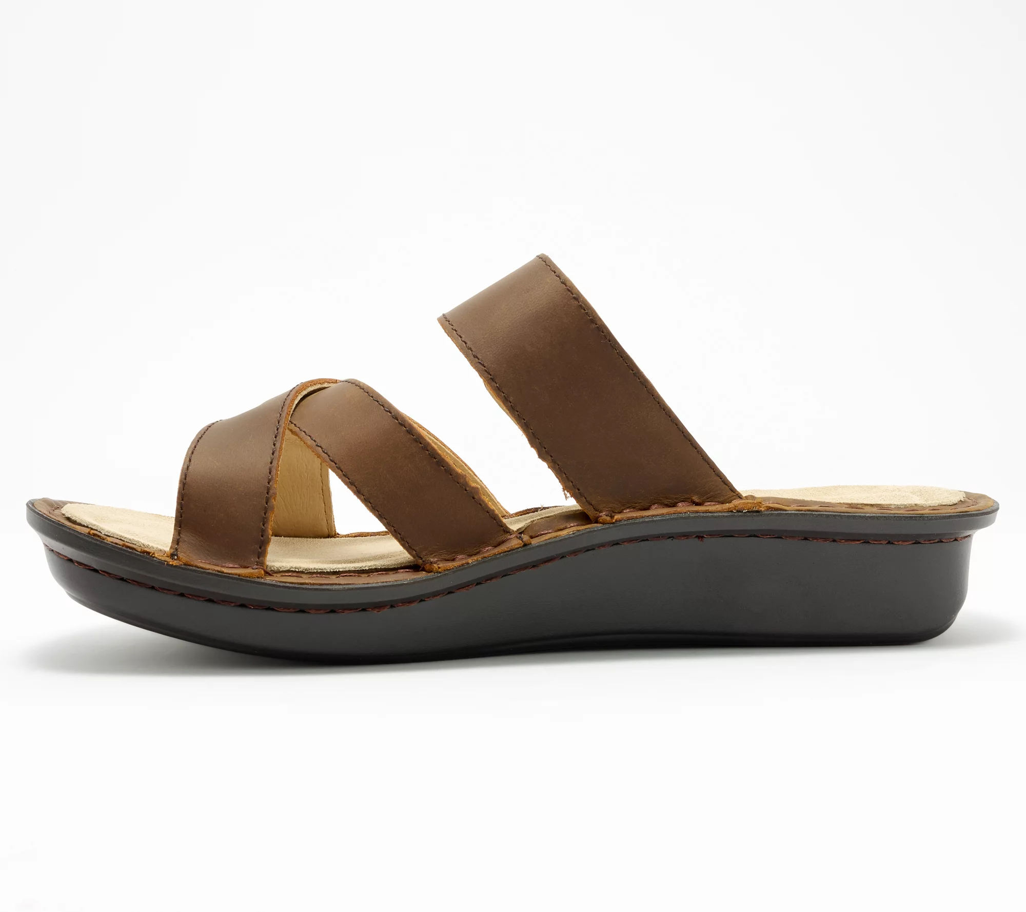 "As Is" Alegria Leather Slide Sandals - Victoriah