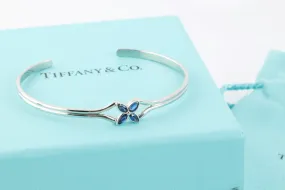 6 Tiffany & Co. 950 Platinum Victoria 0.07tcw Sapphire Cuff Bracelet (10.94g.)