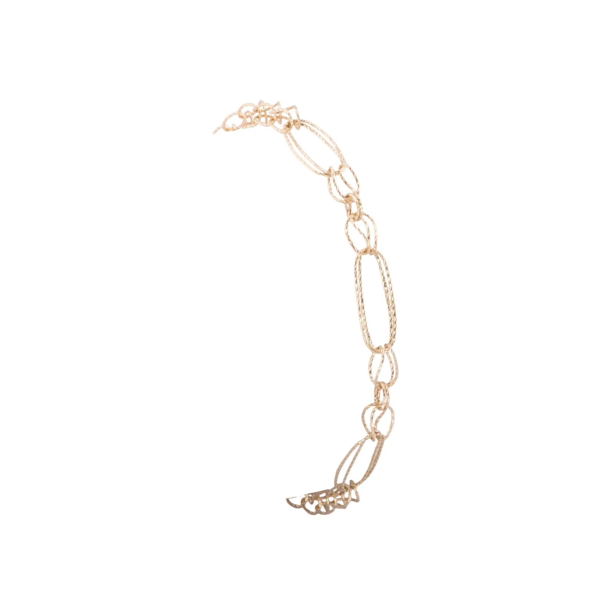 7.5 14K Gold Diamond Cut Loop-in-Loop Special Link Bracelet R2076