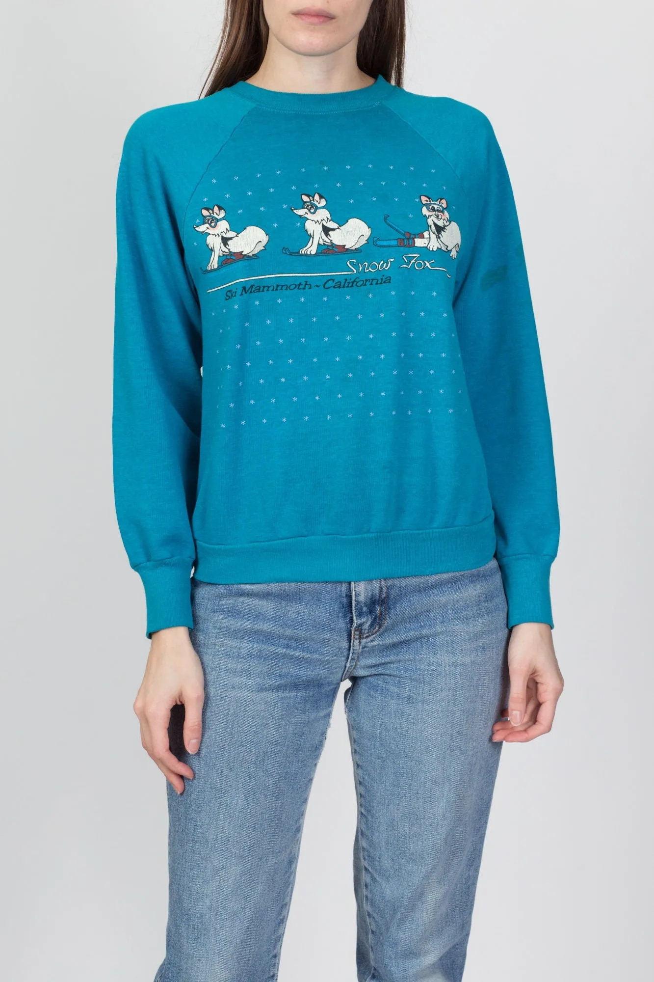 80s Snow Fox Ski Sweatshirt - Small