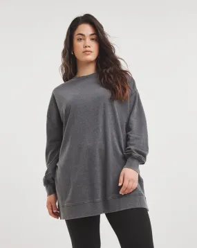 Acid Wash Side Split Sweatshirt Tunic | Simply Be