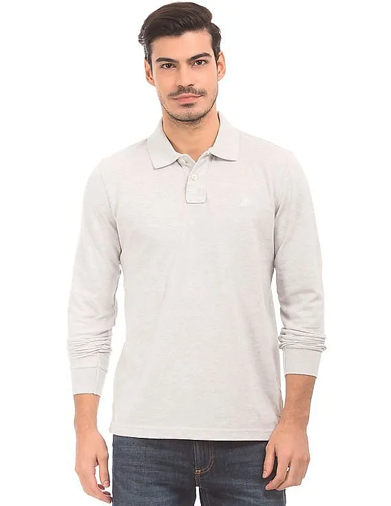 Aeropostale Long Sleeve Pique Polo Shirt