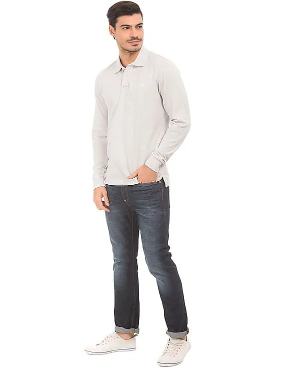 Aeropostale Long Sleeve Pique Polo Shirt