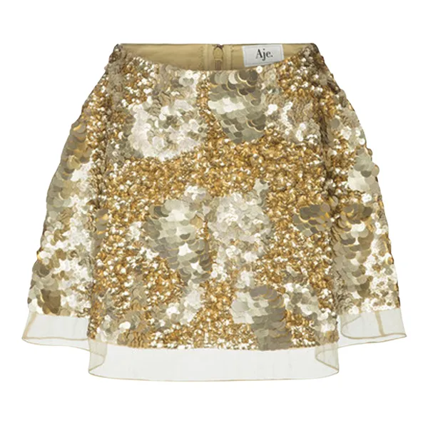 ----Aje   ----Sorian Skirt - Gold ---