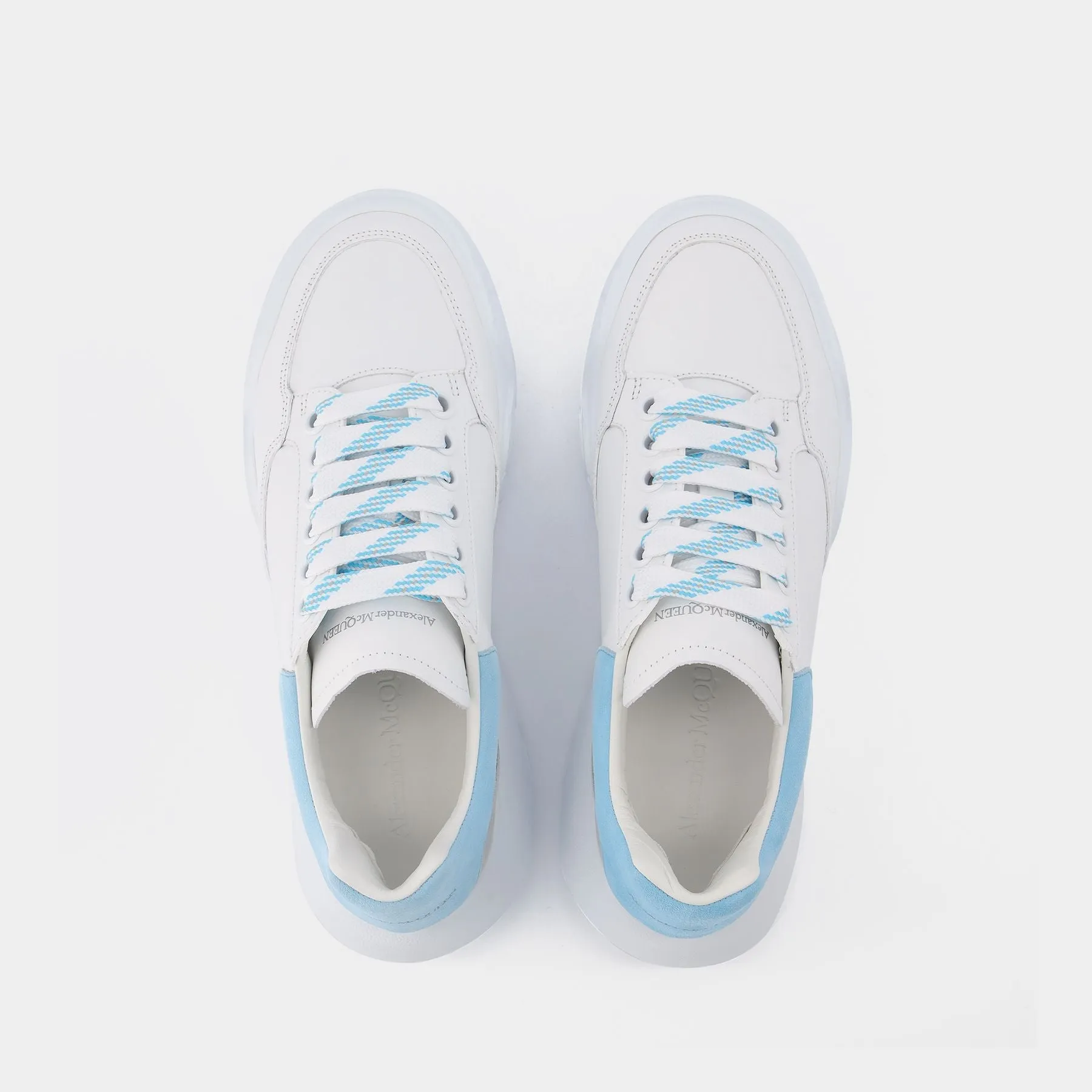 Alexander McQueen  New Court Sneakers in White and Grey Leather