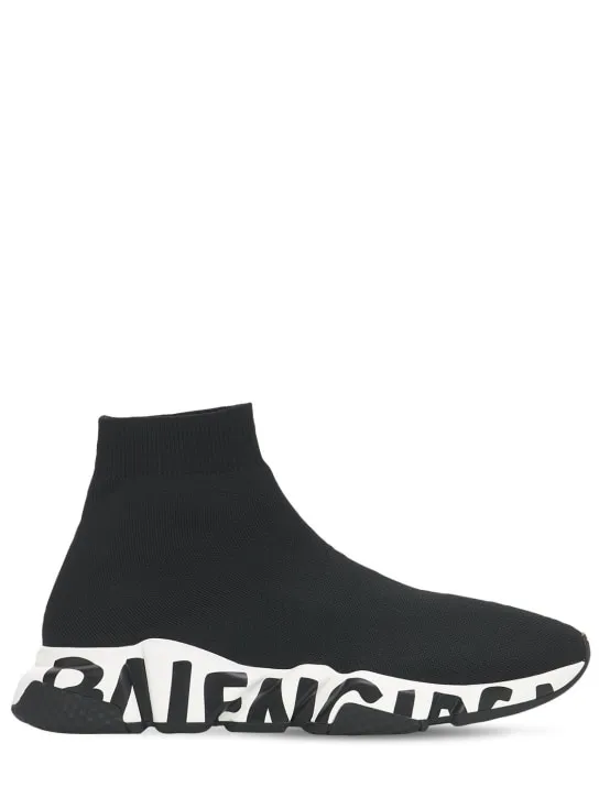 Balenciaga   30mm Speed Graffiti knit sneakers 