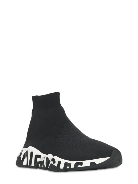 Balenciaga   30mm Speed Graffiti knit sneakers 