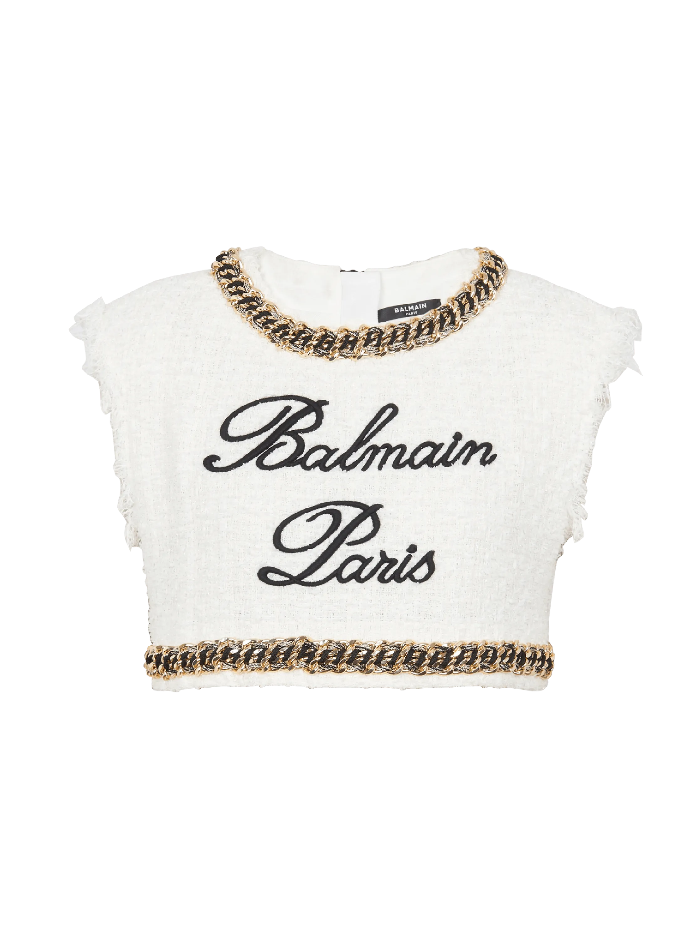 Balmain Signature tweed tank top