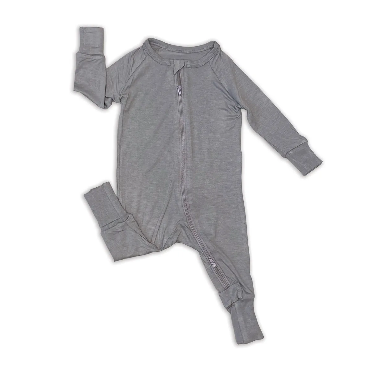 Bamboo 2-way Zippy Romper w/rollover cuffs (Pigeon)