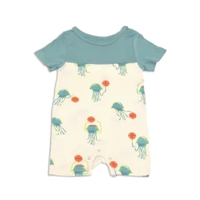 Bamboo Short Sleeve Romper (Pixel Jelly Print)