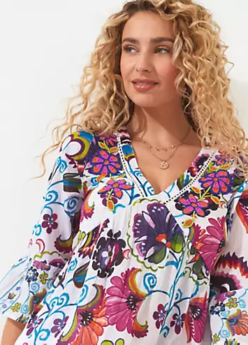 Beaded V-Neck Smock Tunic by Joe Browns | Look Again