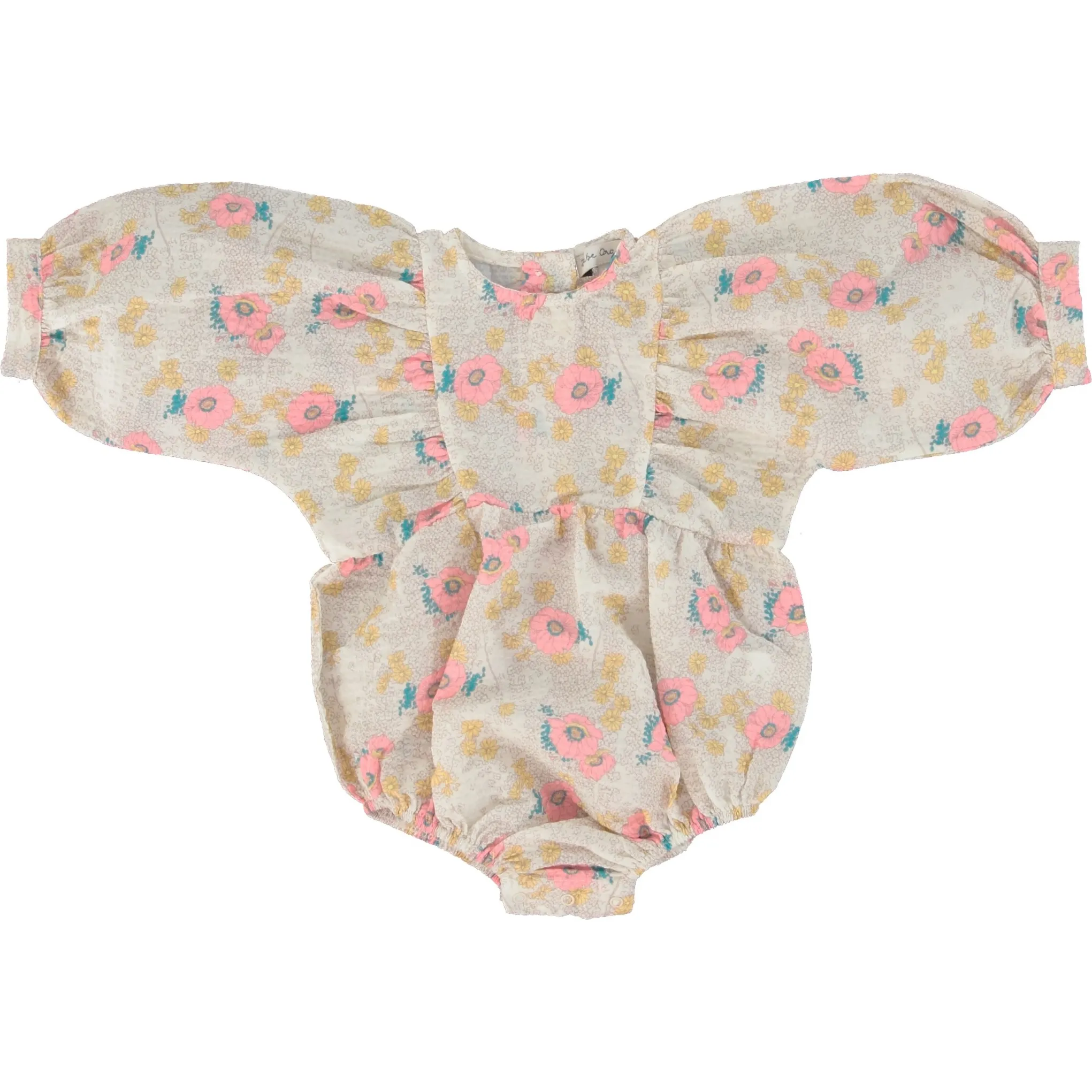 Bebe Organic June Romper, Summer Seersucker