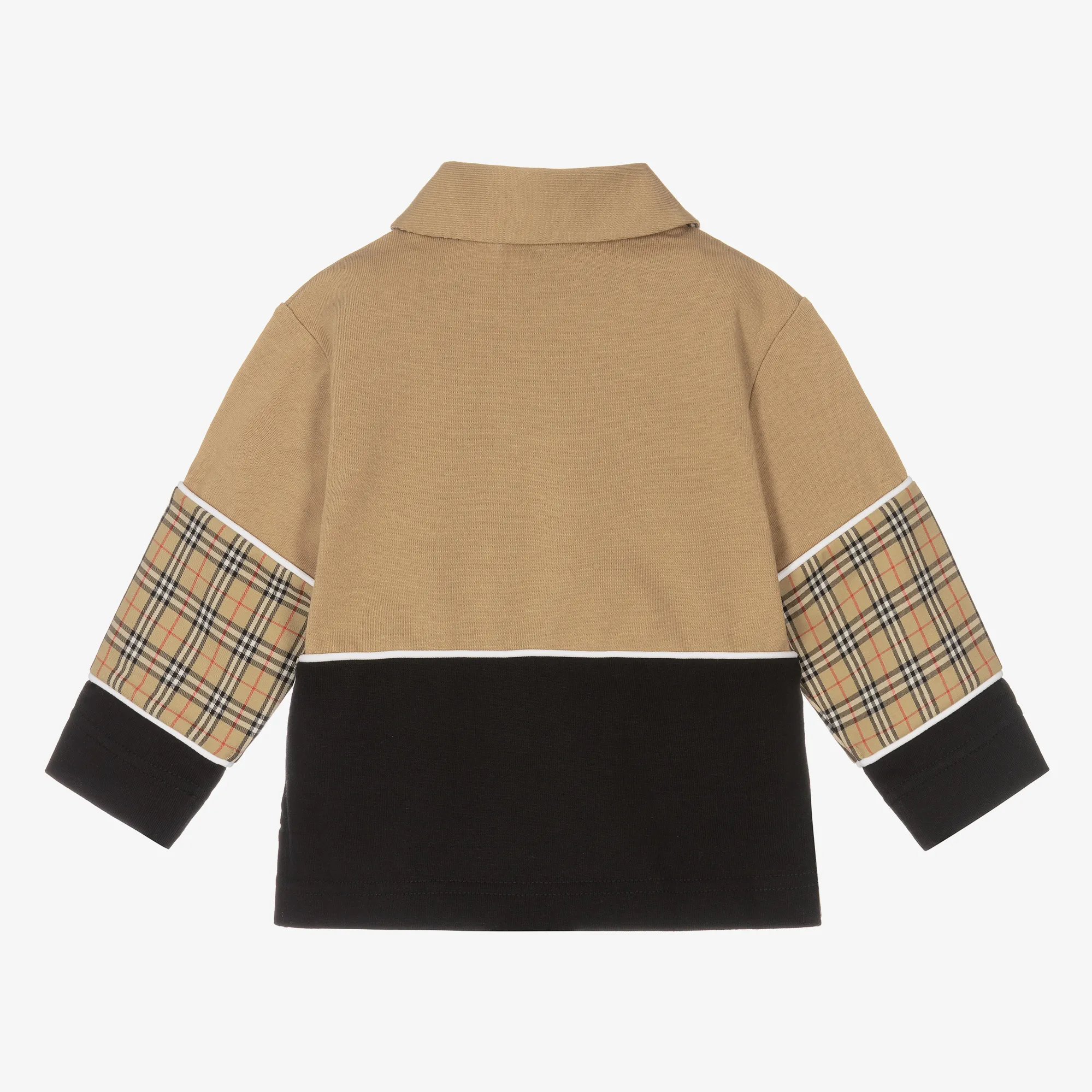 Beige & Black Check Baby Polo 