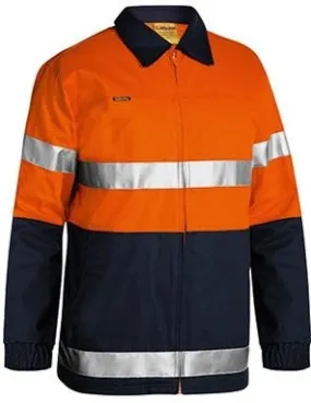 Bisley Workwear BK6710T Two Tone Hi-Visibility Jacket - Drill - Cotton - Reflective Tape - Orange/Navy - S