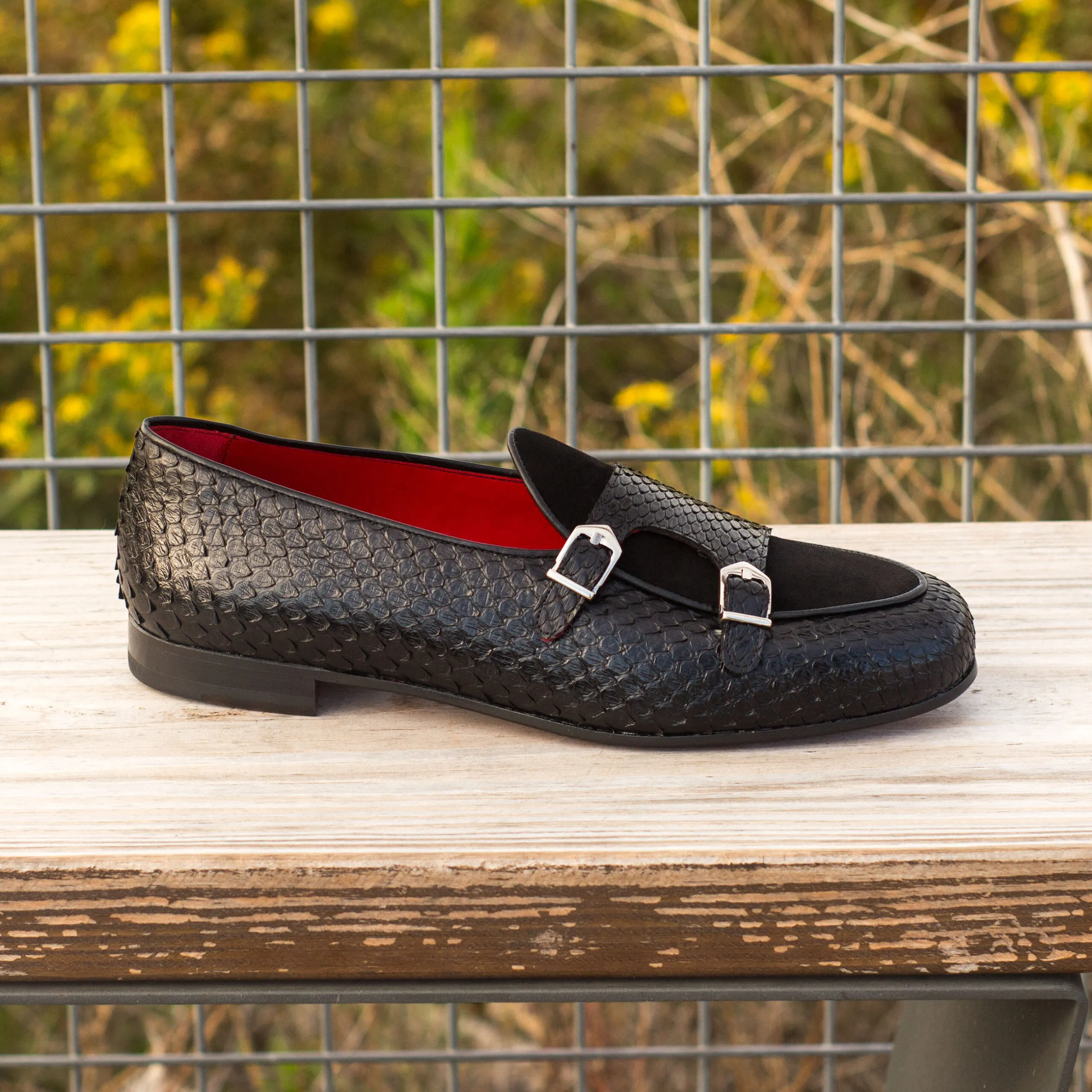 --Black Monk Slipper Shoe-