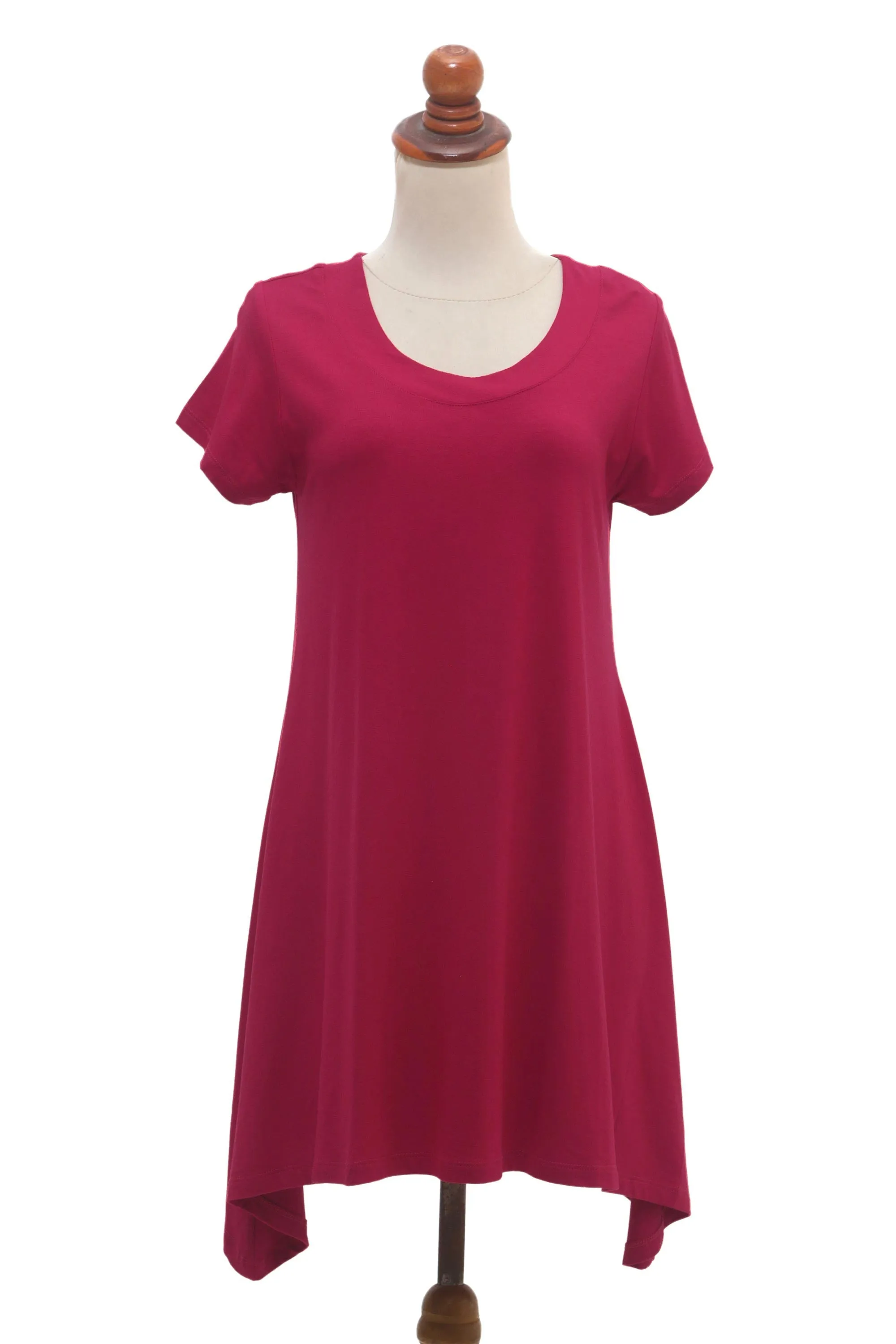 Blooming Orchid Hand Made Short Sleeve Modal Tunic from Bali