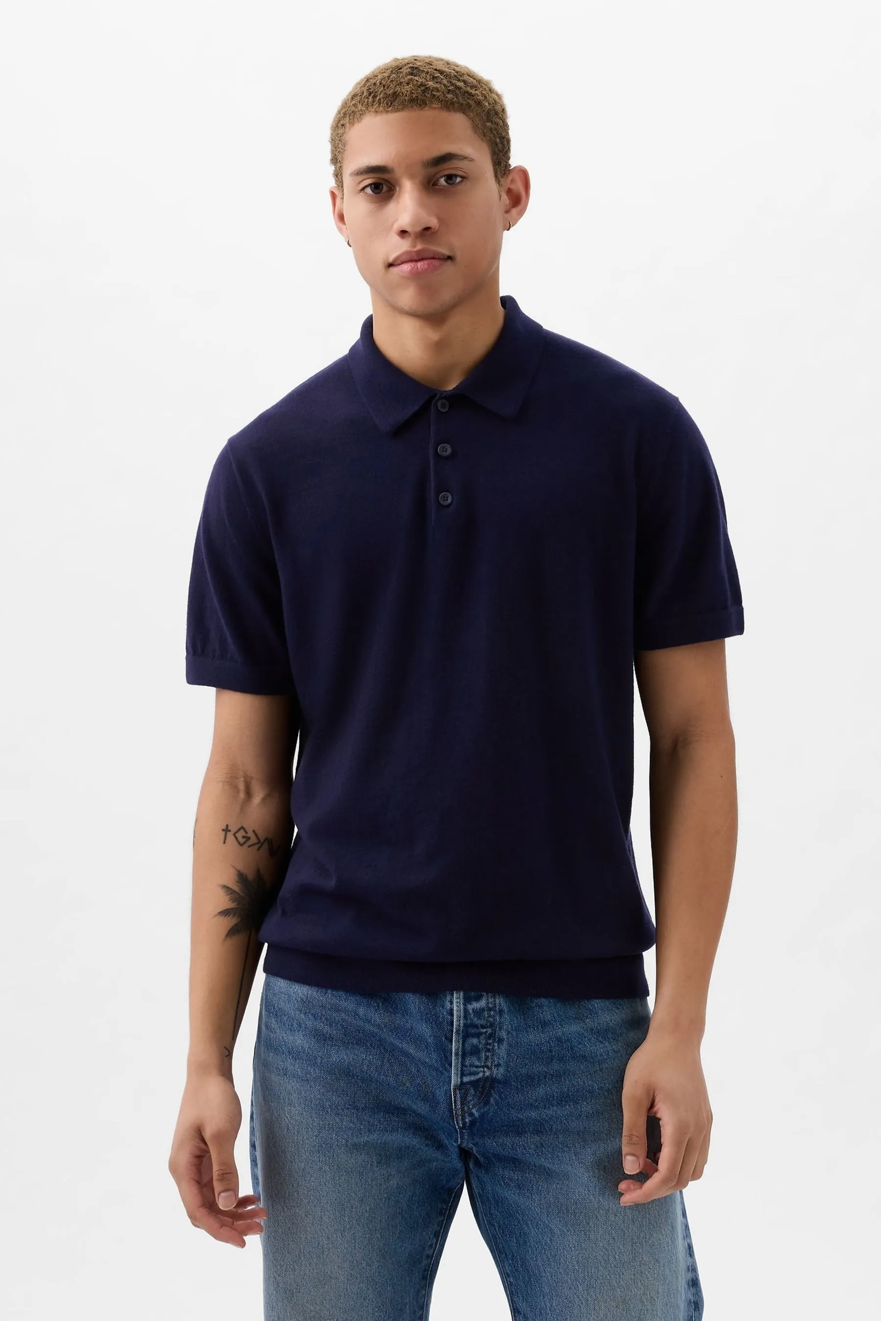 Blue CashSoft Short Sleeve Polo Shirt