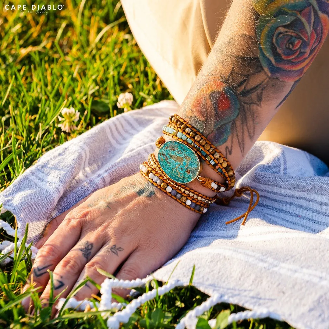 Blue Earth Jasper Stone Bracelet