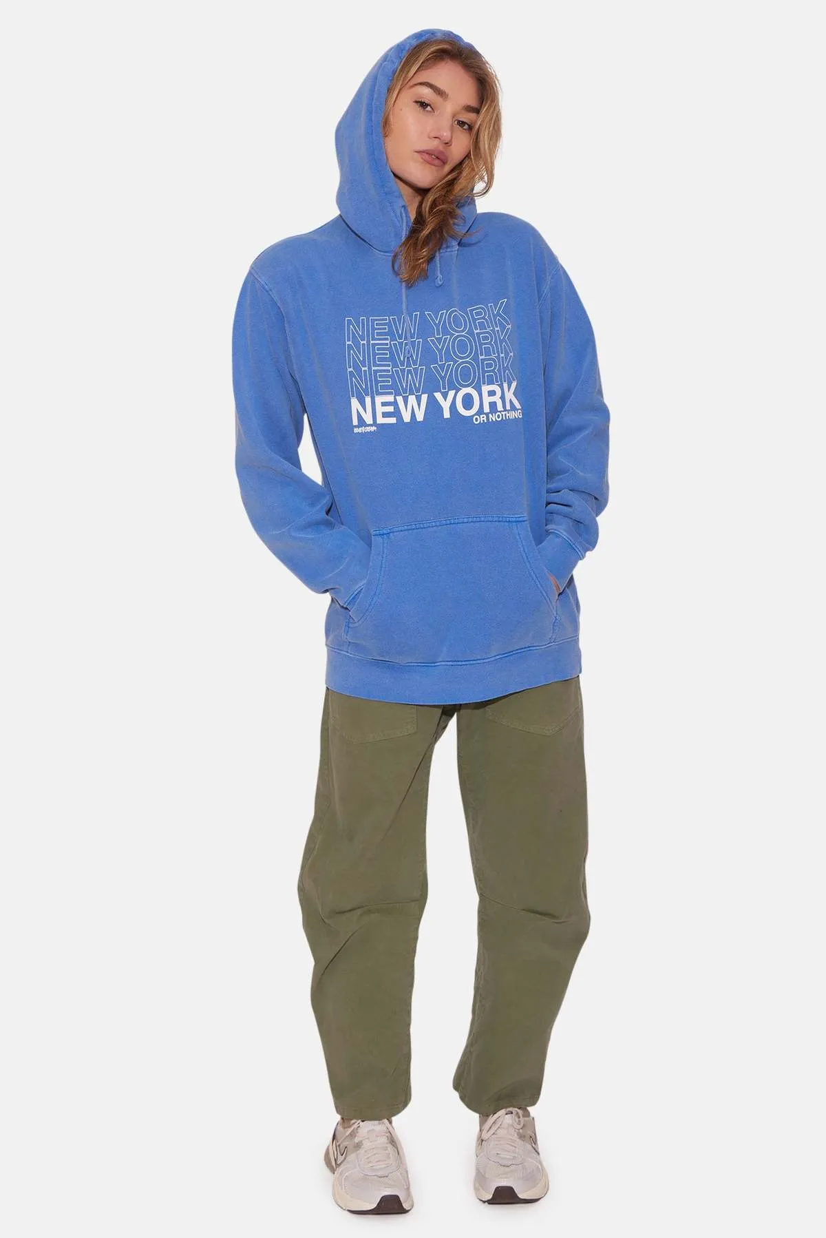 Blue&cream New York Or Nothing Hoodie - Royal