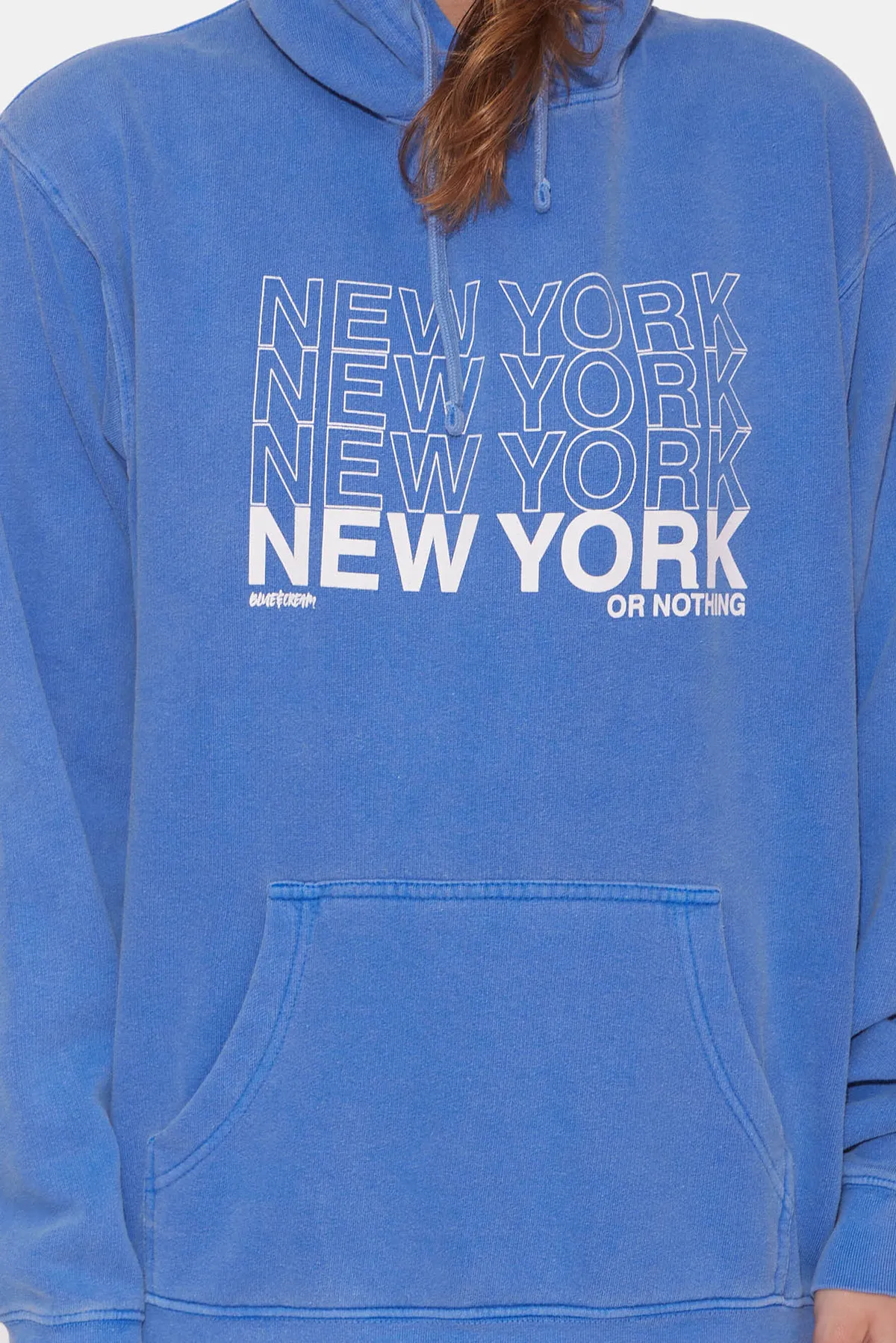 Blue&cream New York Or Nothing Hoodie - Royal