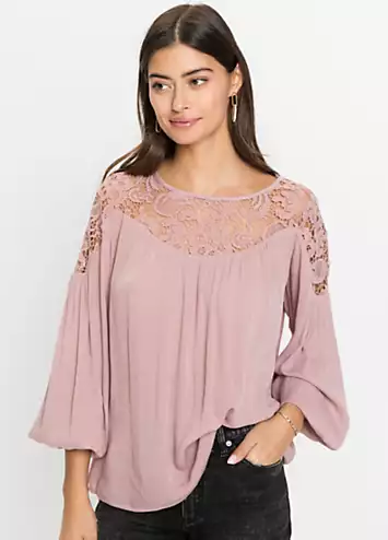 bonprix Women’s Lace Yoke Tunic | Grattan