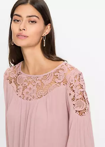 bonprix Women’s Lace Yoke Tunic | Grattan