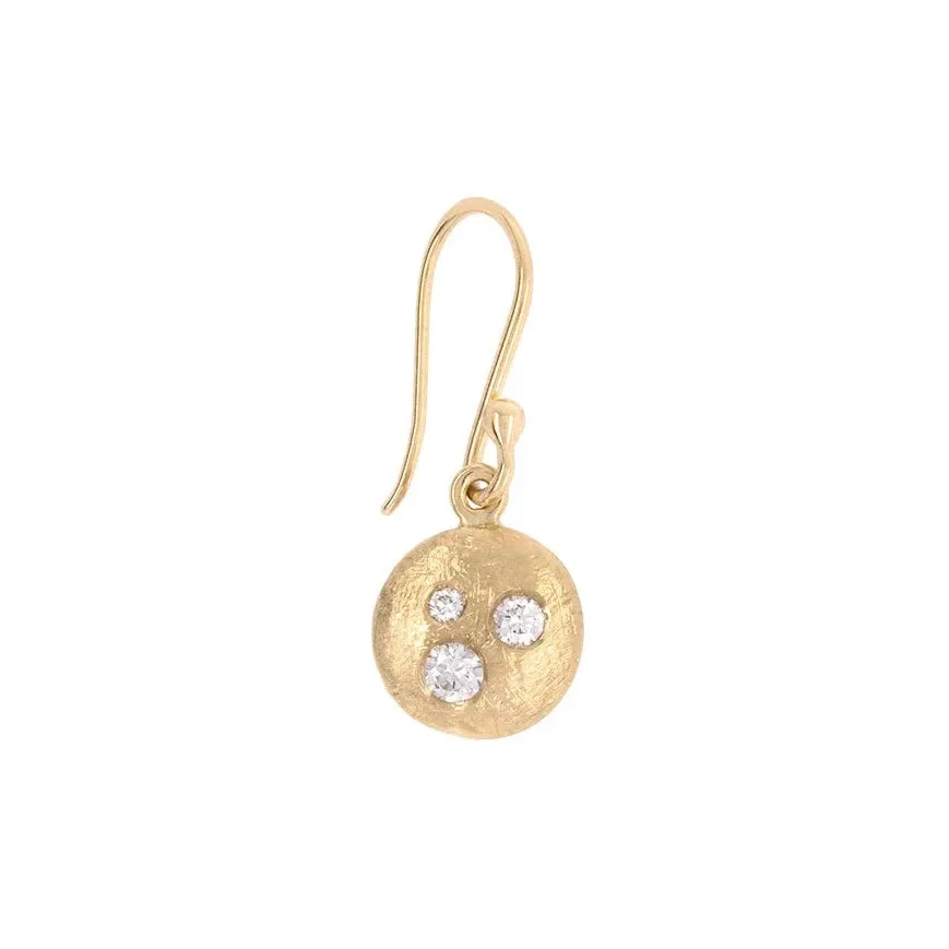 'Boulder' Dancing Diamond Disc Hook Earrings