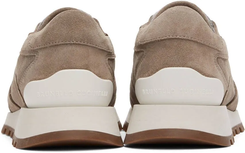 Brunello Cucinelli Taupe Suede Sneakers