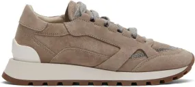 Brunello Cucinelli Taupe Suede Sneakers