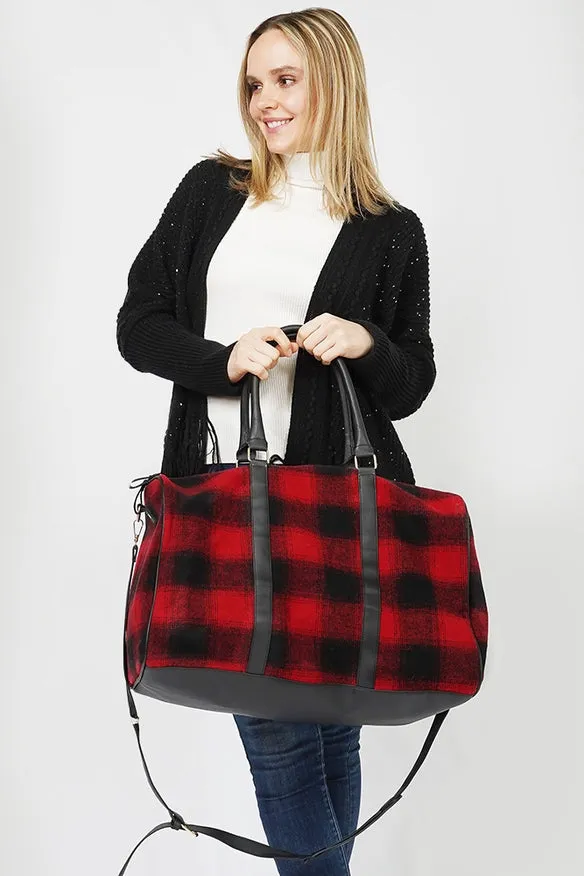 Buffalo Pattern Cross Body Duffle Bag