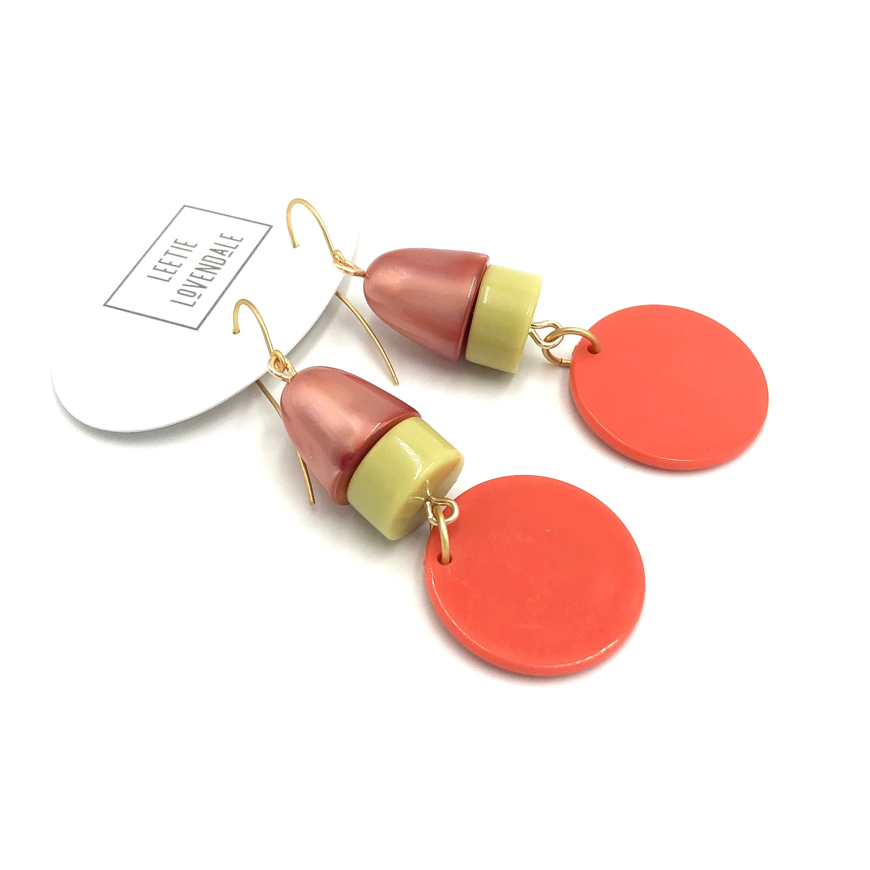 Burnt Coral Beacon Drop Earrings