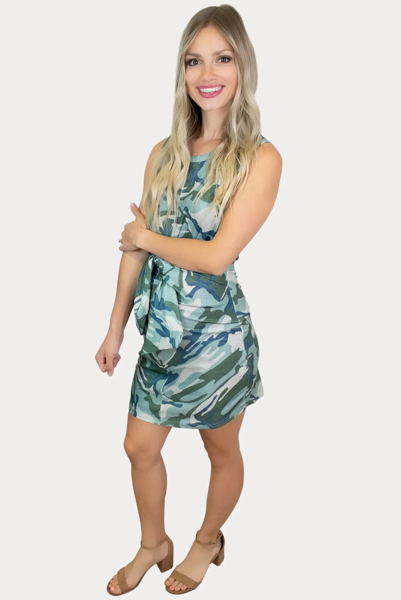 Camo Tie Front Maternity Dress