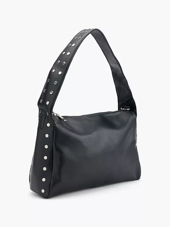 Catwalk  Black Studded Strap Shoulder Bag