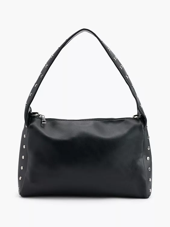 Catwalk  Black Studded Strap Shoulder Bag