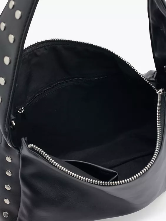 Catwalk  Black Studded Strap Shoulder Bag