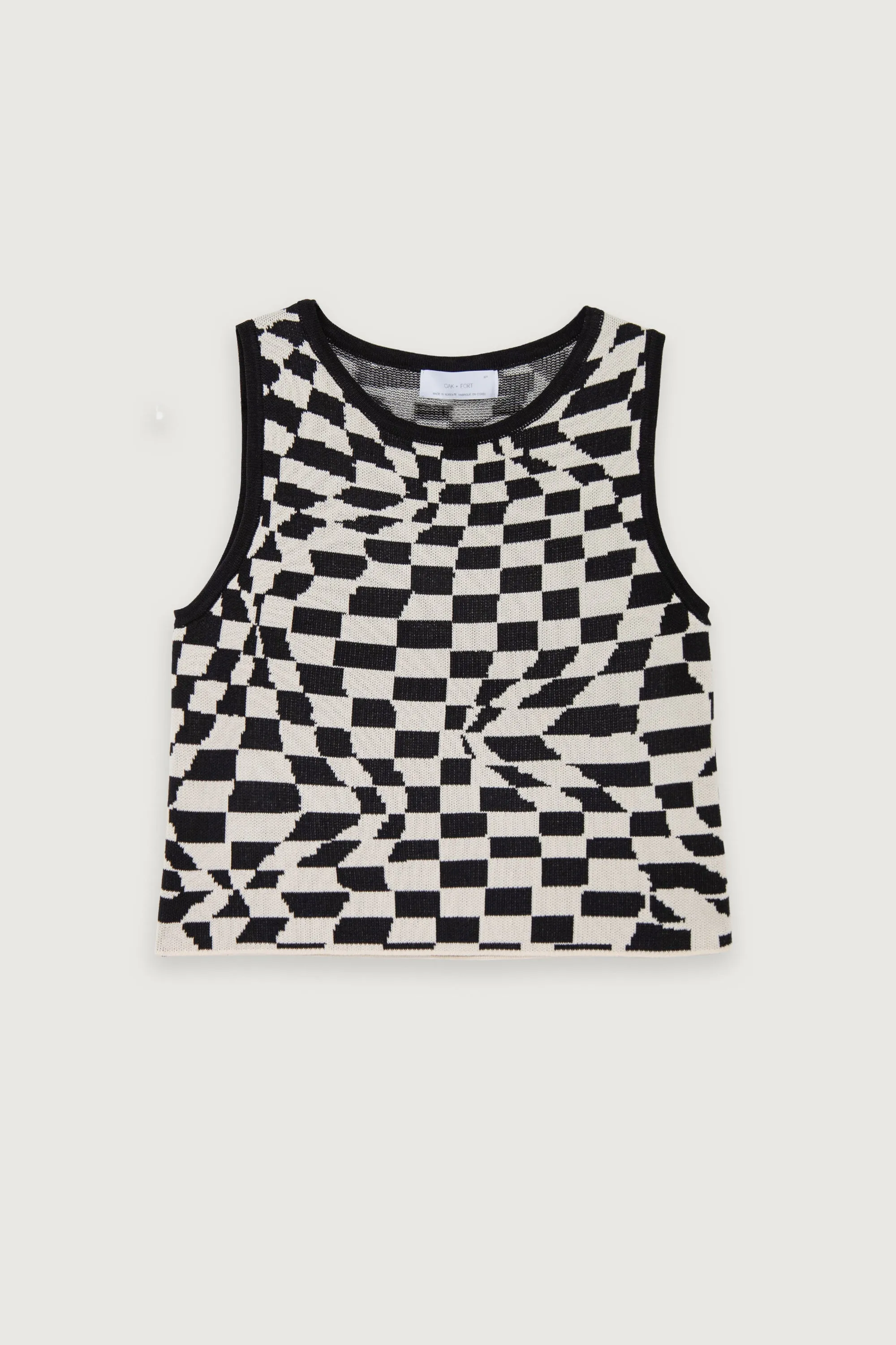 CHECKERED KNIT TANK