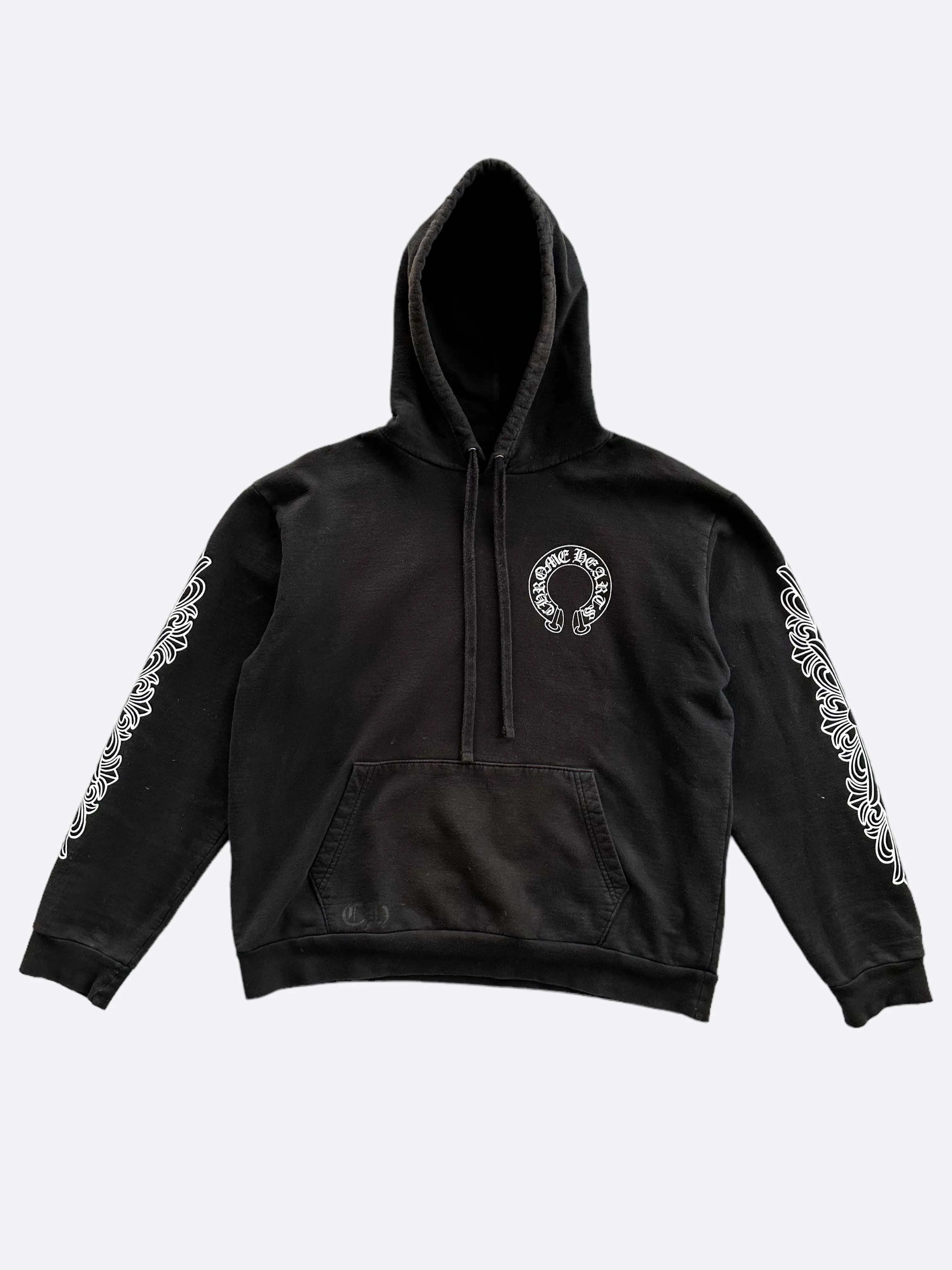 Chrome Hearts Black & White Horseshoe Logo Hoodie