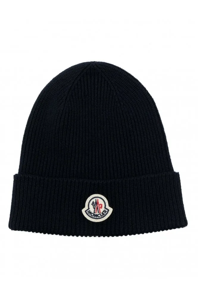 Classic Wool Beanie Hat Navy