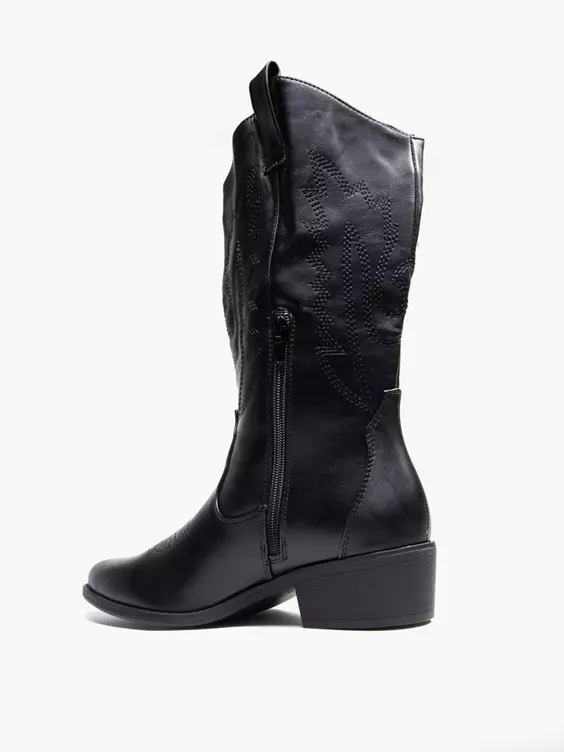 Claudia Ghizzani  Black Western Long Leg Boot