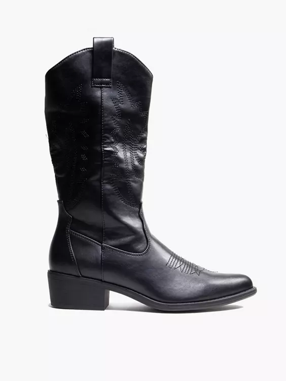 Claudia Ghizzani  Black Western Long Leg Boot