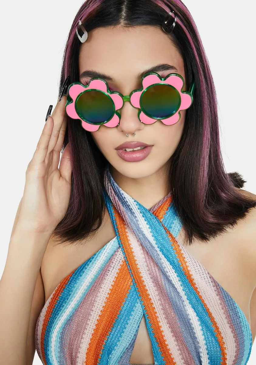 Color Wave Flower Sunglasses-