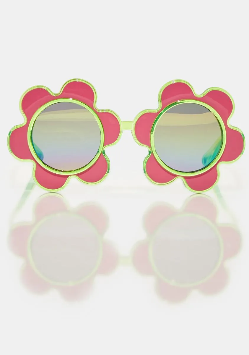 Color Wave Flower Sunglasses-