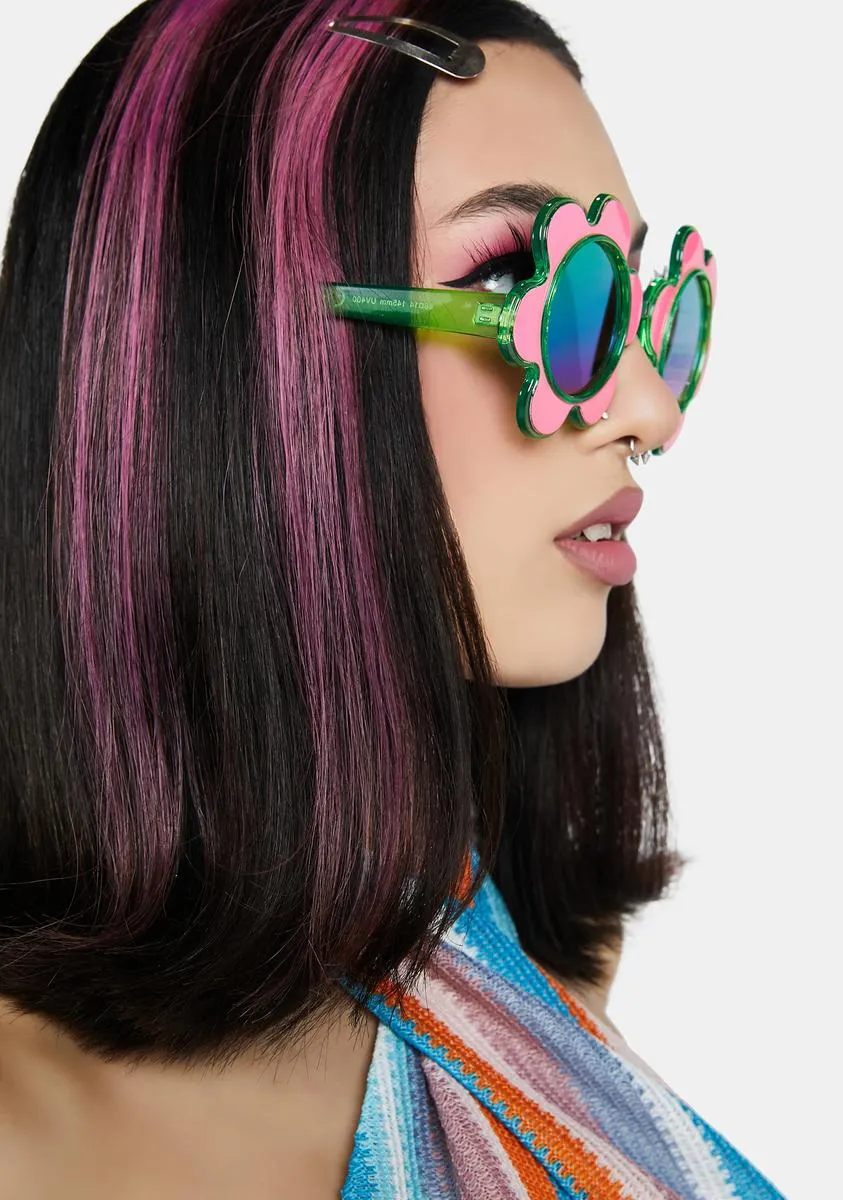 Color Wave Flower Sunglasses-