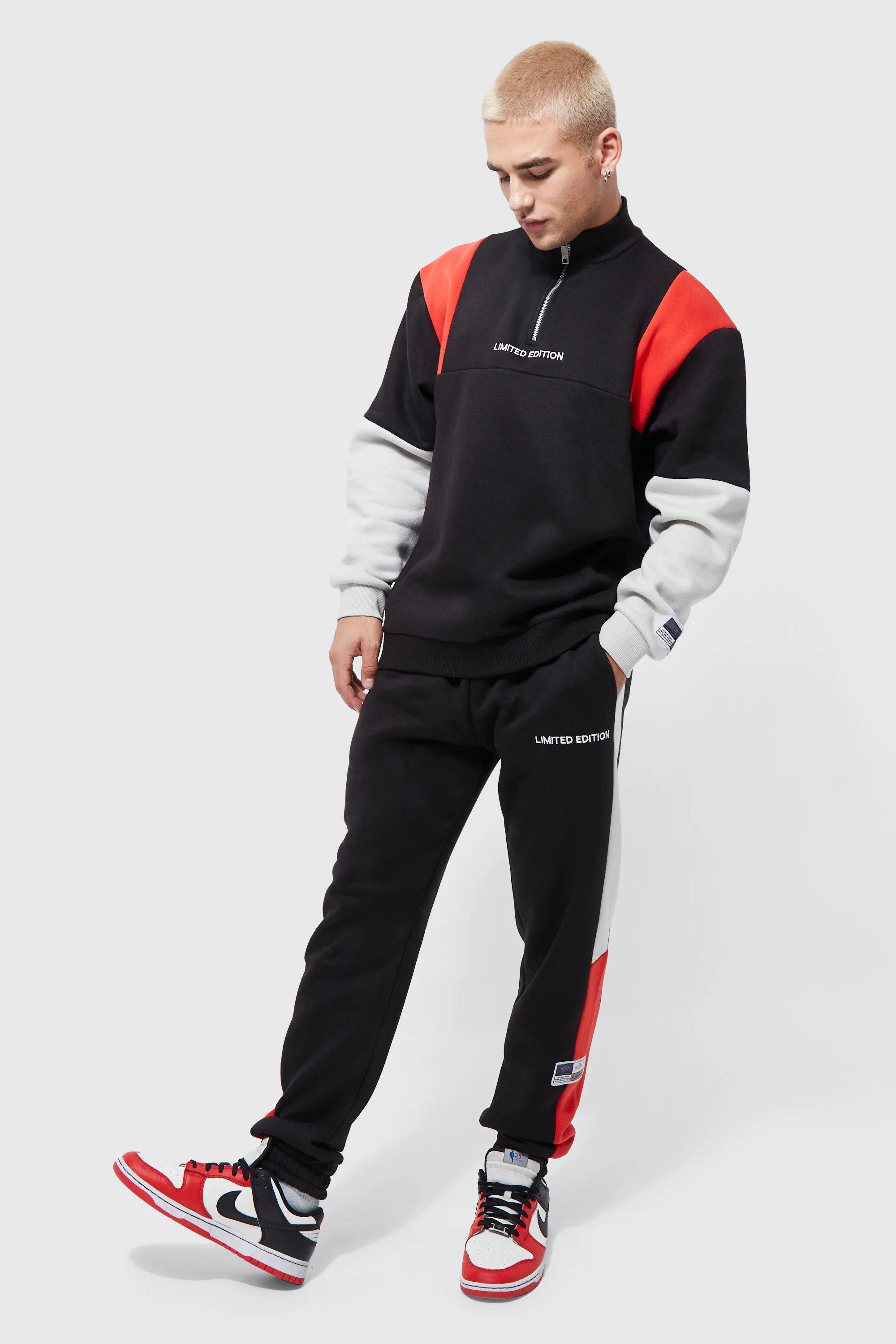 Colour Block Half Zip Tracksuit