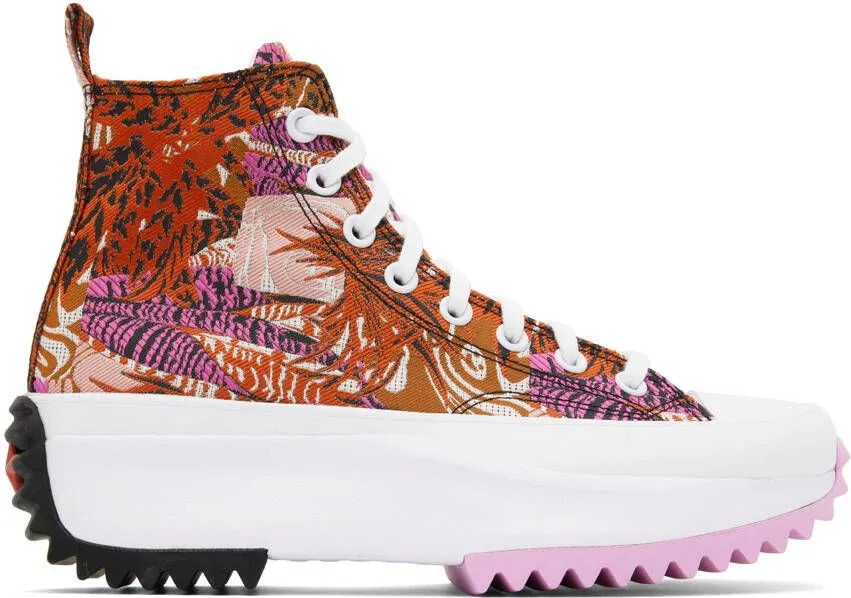 Converse Pink & Orange Run Star Hike Tropical Florals Sneakers