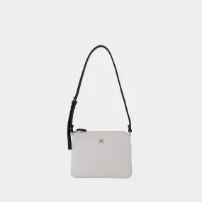 Courreges  Logo Pochette Bag in white leather